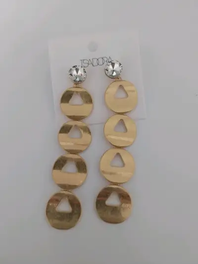 Aros colgantes dorados Isadora - miniatura 1