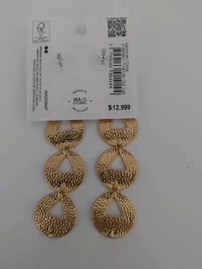 Aros colgantes dorados Isadora - miniatura 2