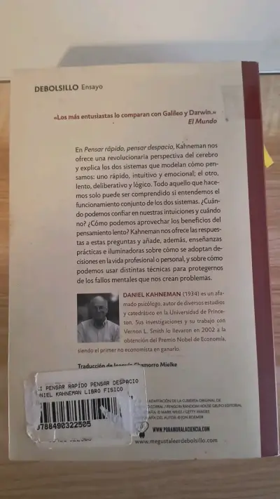 Libro 'Pensar rápido, pensar despacio' de Daniel Kahneman - miniatura 2