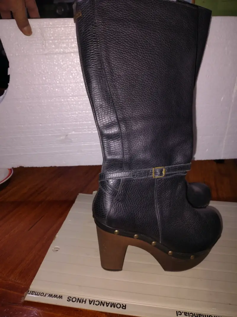 Botas de cuero kebba negras con tacón alto - 4