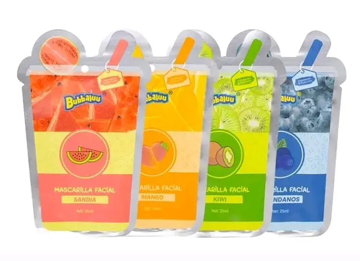 Set de mascarillas faciales Bubbaloo sabores frutales