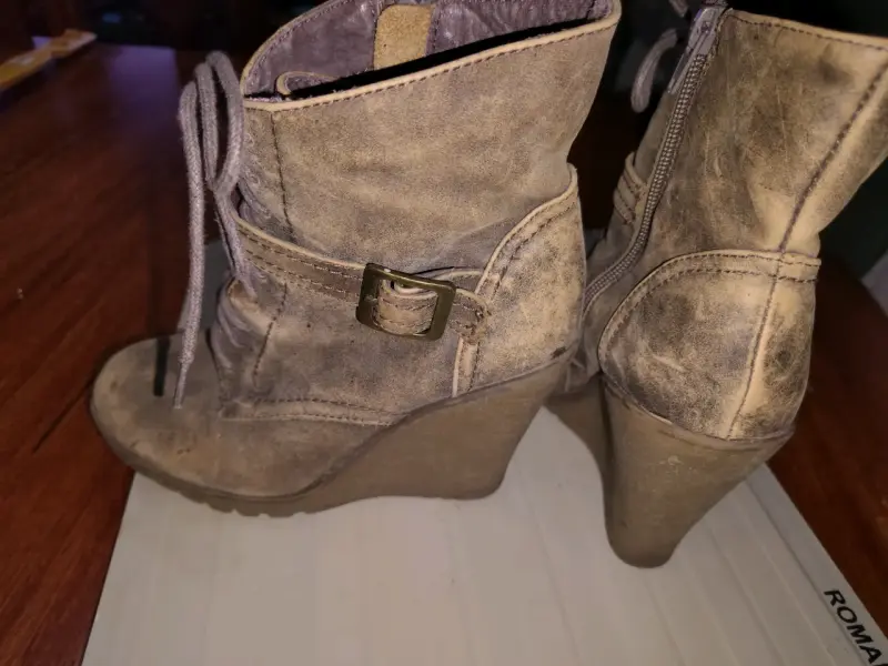 Botines de cuero marrón con cordones talla 35 - 2
