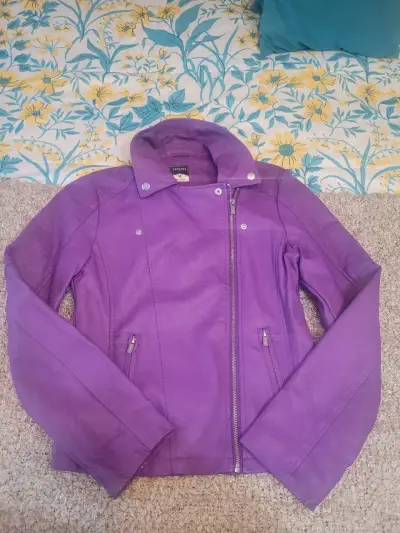 Chaqueta morada de cuero sintético Opposite - miniatura 1