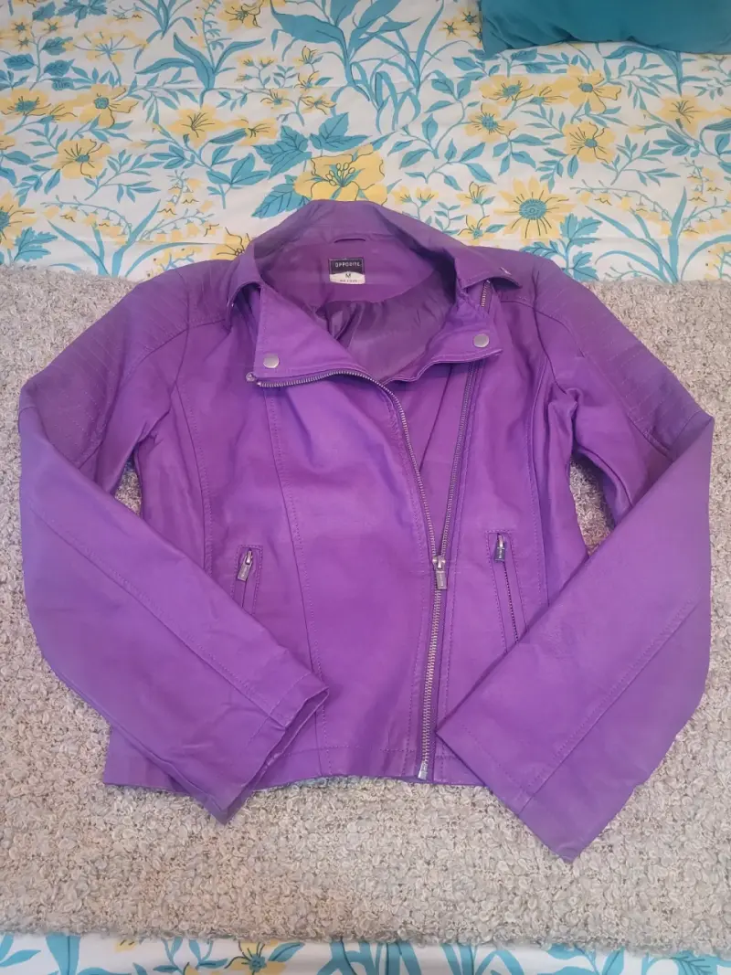 Chaqueta morada de cuero sintético Opposite - 2