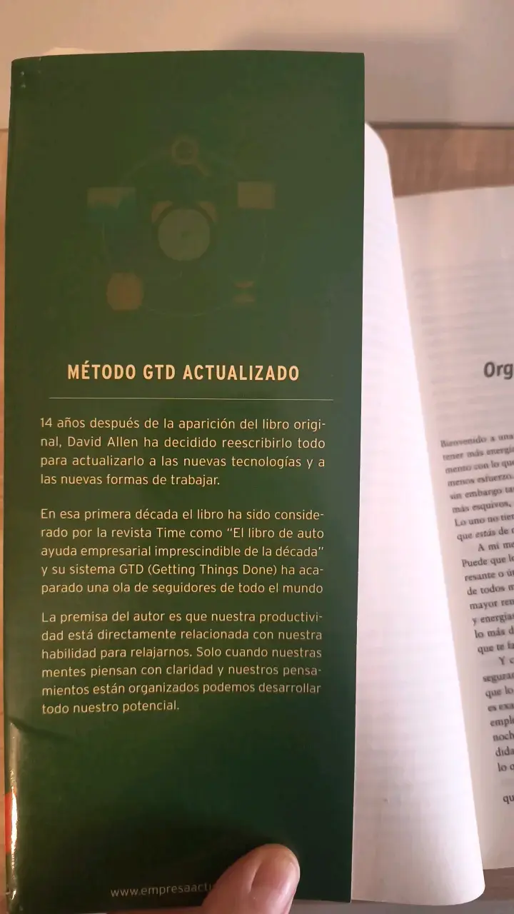 Libro Organízate con Eficacia de David Allen - 2