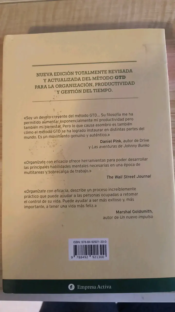Libro Organízate con Eficacia de David Allen - 3
