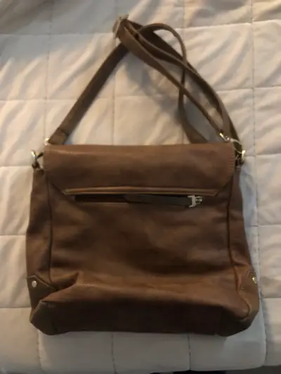 Bolso bandolera de cuero marrón - miniatura 1