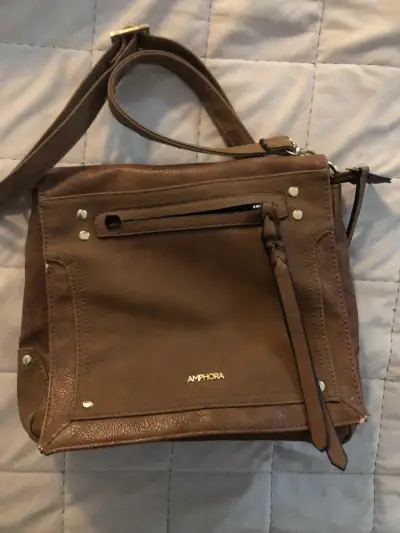 Bolso bandolera de cuero marrón - miniatura 3