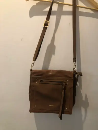 Bolso bandolera de cuero marrón - miniatura 4