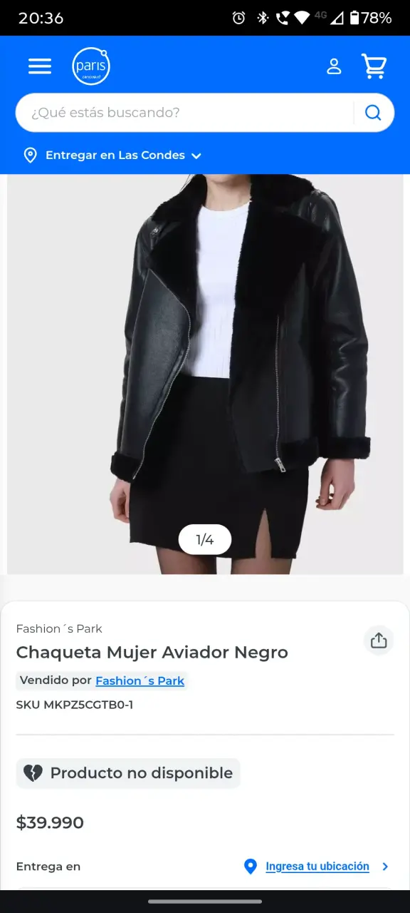 Chaqueta de cuero negra con forro de piel - 2