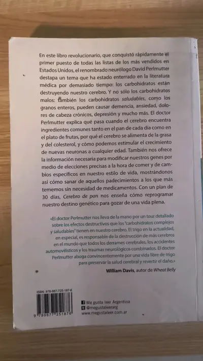 Libro 'Cerebro de Pan' de David Perlmutter - miniatura 2