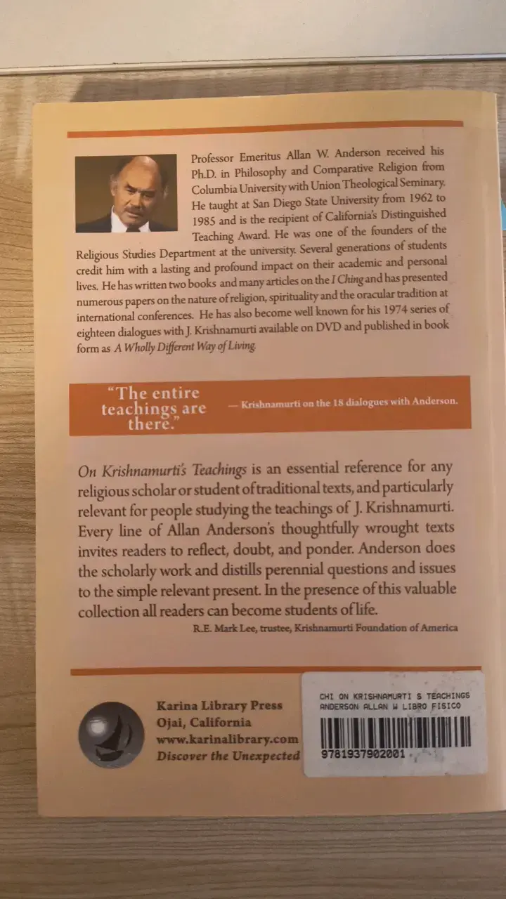 Libro 'On Krishnamurti's Teachings' - 2