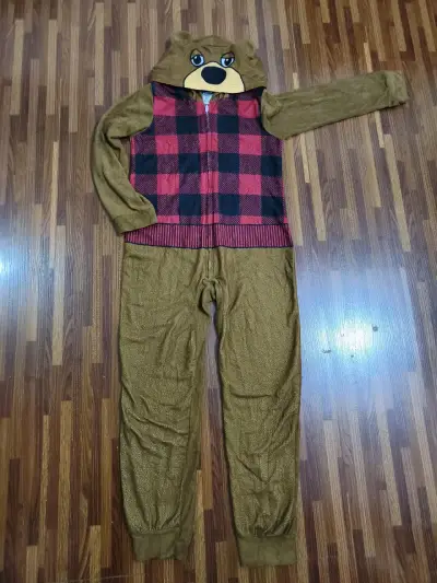 Pijama enterizo de oso con capucha - miniatura 1