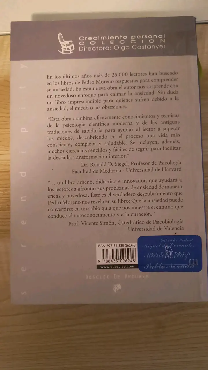 Libro Aprender de la Ansiedad 4ª edición - 2