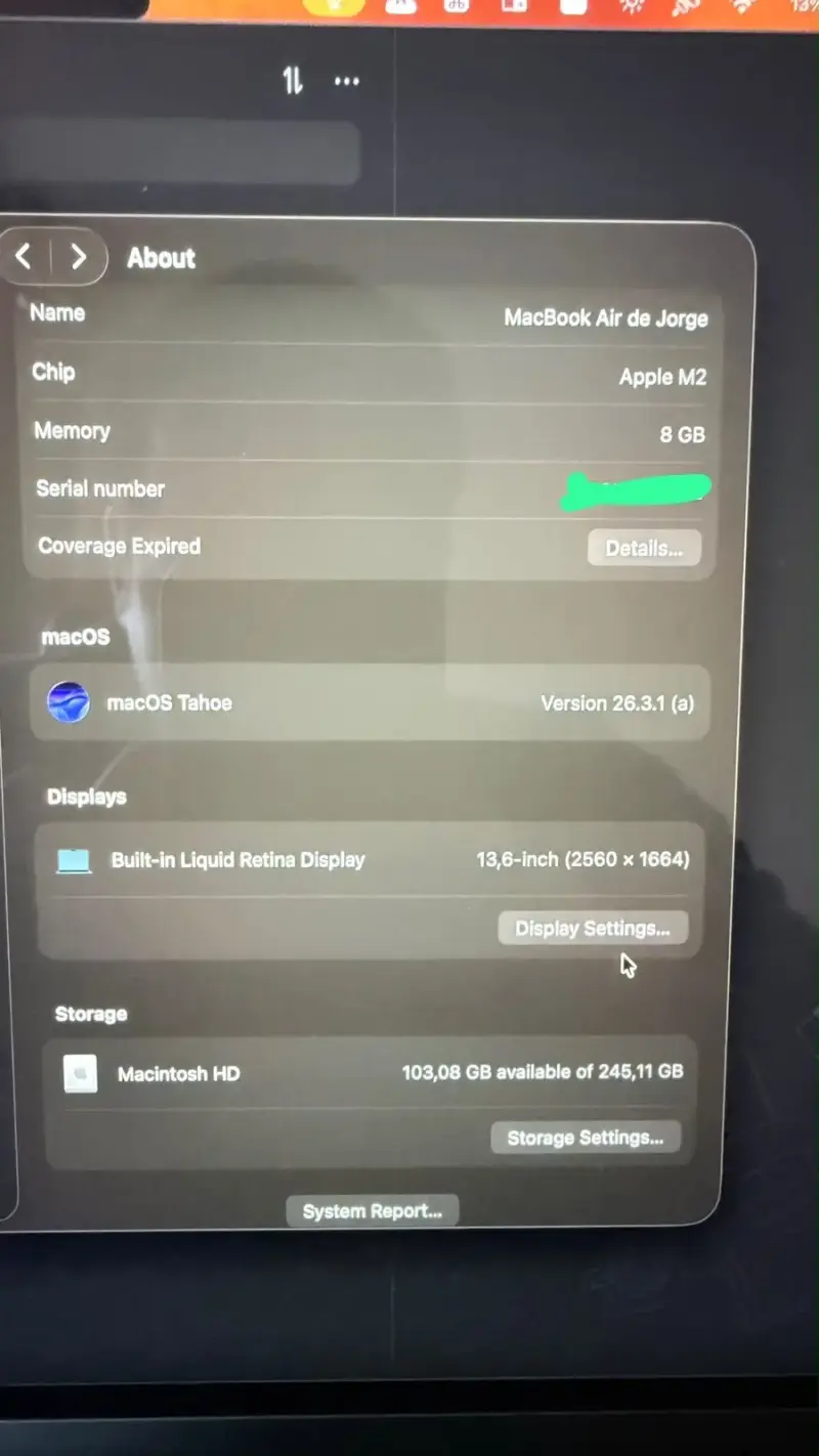 Apple MacBookAir M2 13.6’ 250GB - 5