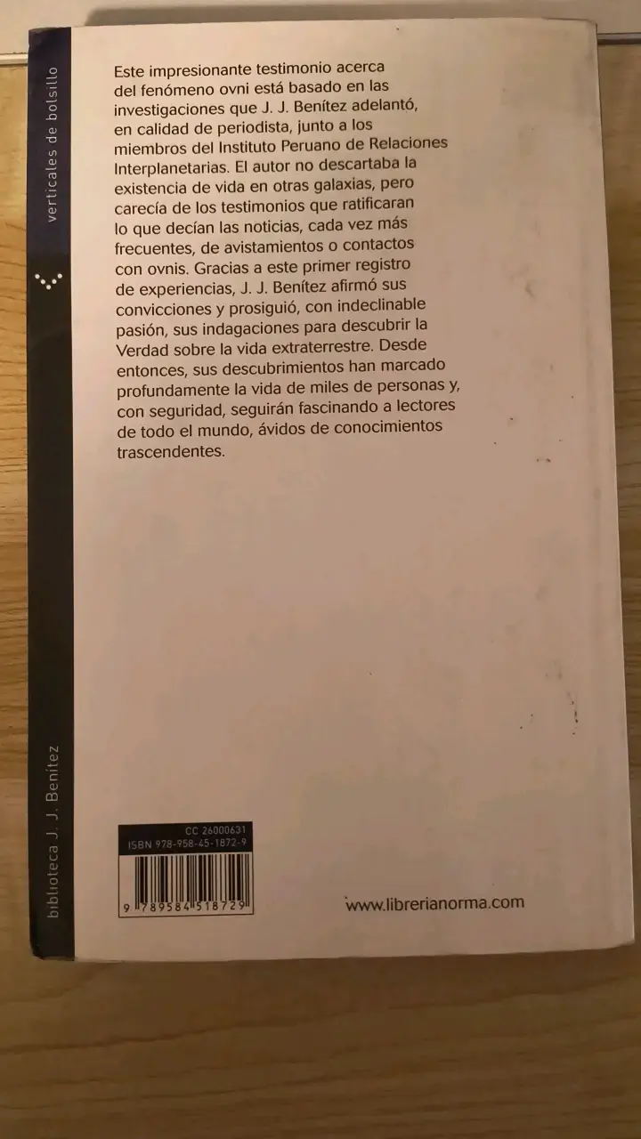 Libro Ovnis: S.O.S. a la Humanidad de J.J. Benítez - 2