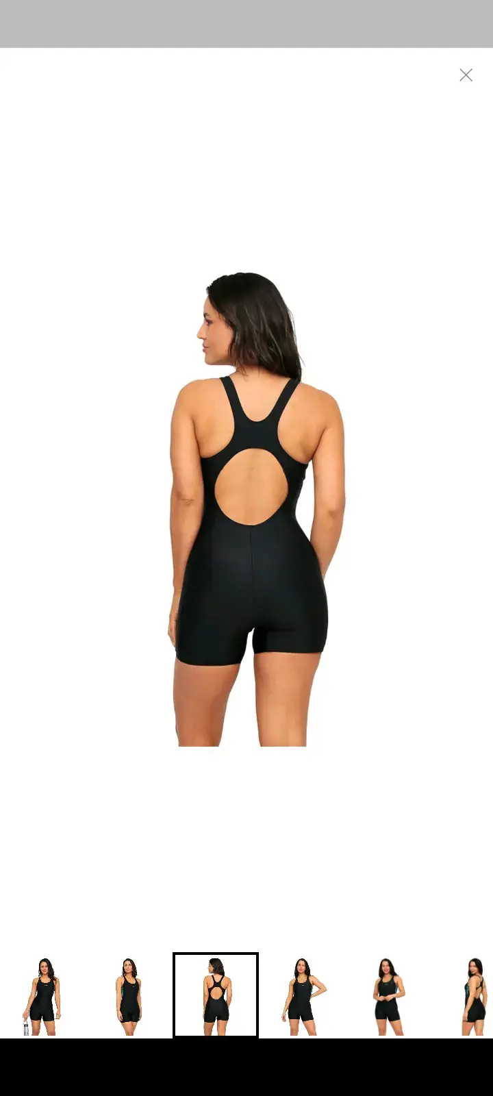 Traje de baño negro con cierre frontal - 2