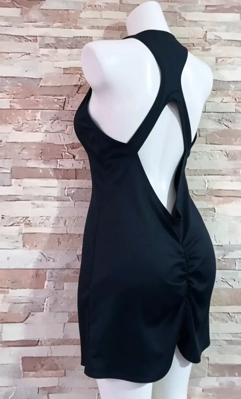 Traje de baño negro con cierre frontal - 3
