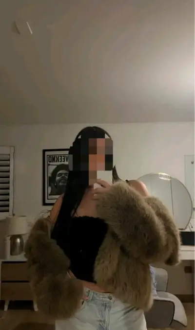Chaqueta de piel marrón - miniatura 1