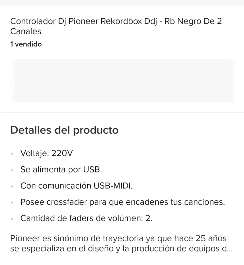 Controlador DJ Pioneer Rekordbox DDJ-RB Negro - 1
