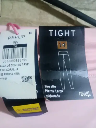 Leggings deportivos rosados con detalles dorados - miniatura 2