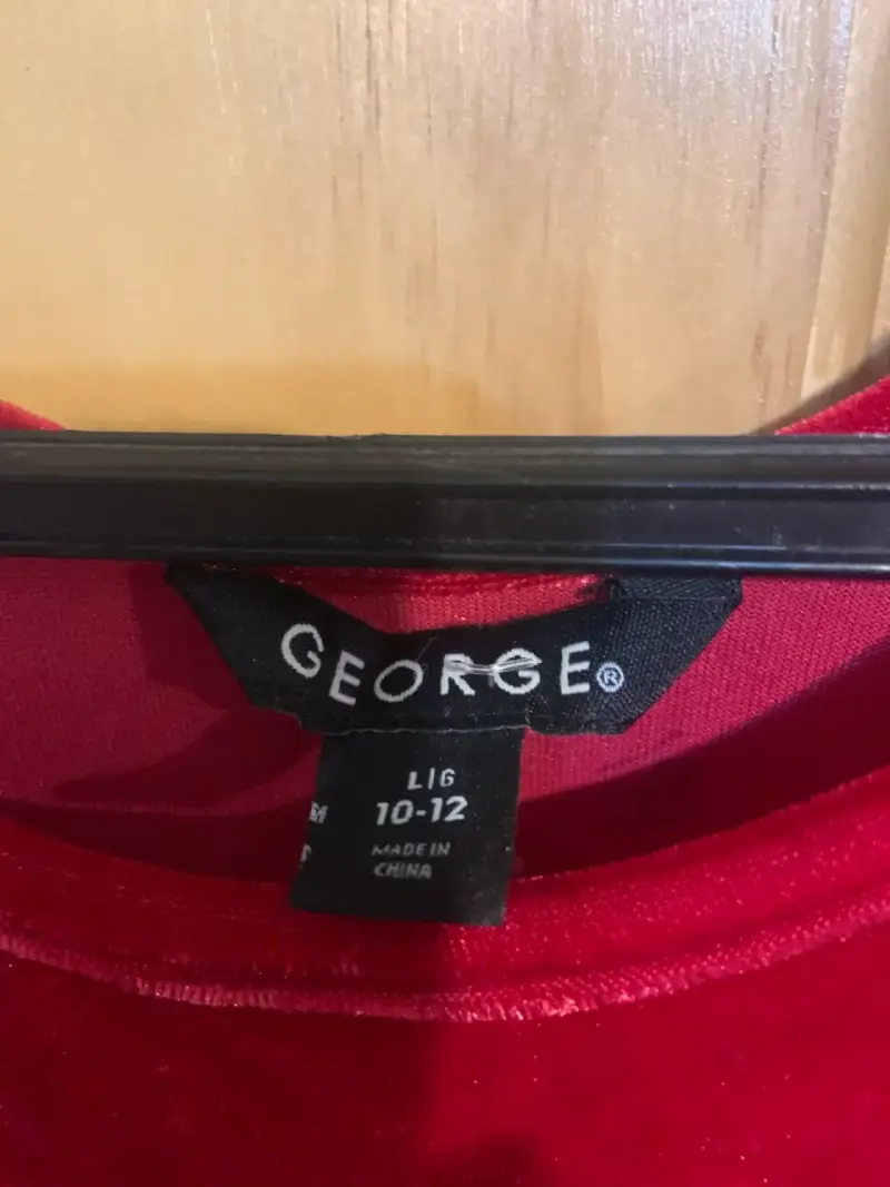 Vestido de terciopelo rojo para niña - 3