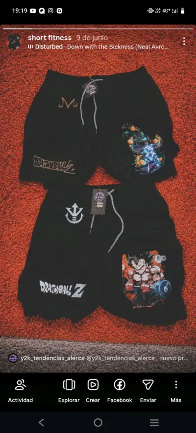 Shorts deportivos Dragon Ball Z negros, ropa nueva - miniatura 1