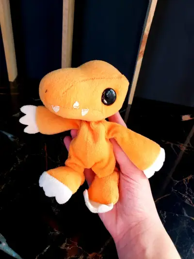 Peluche Vintage Digimon Agumon Beanie Bandai 1999 - miniatura 1