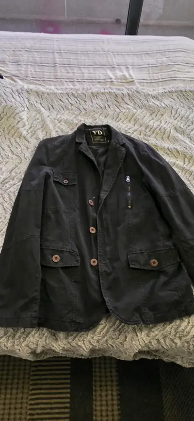 Chaqueta negra casual YD para hombre - miniatura 1