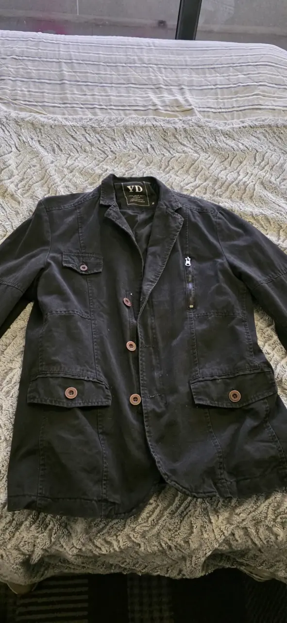 Chaqueta negra casual YD para hombre - 2