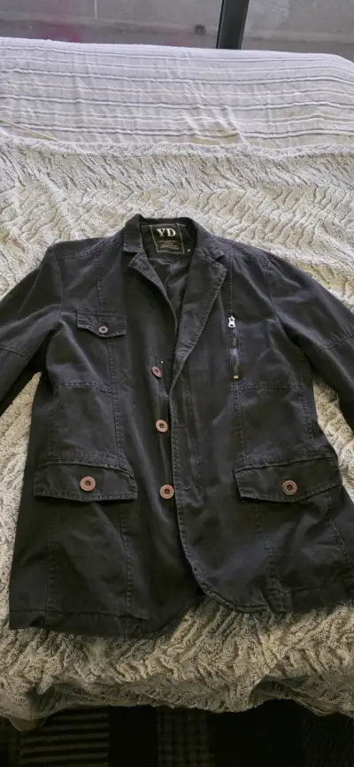 Chaqueta negra casual YD para hombre - miniatura 2