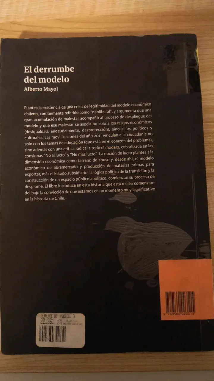 Libro 'El derrumbe del modelo' de Alberto Mayol - 2