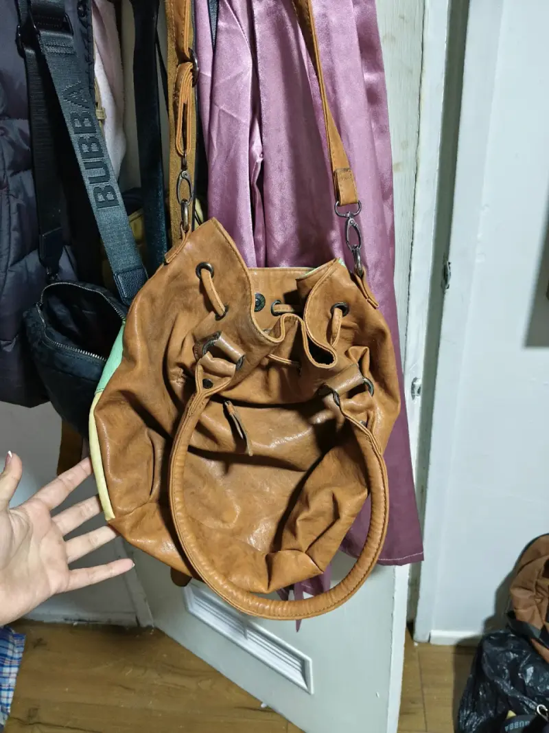 Bolso de cuero multicolor con flecos - 2