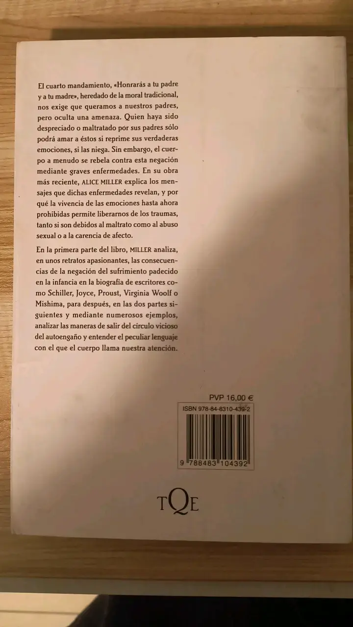 Libro 'El cuerpo nunca miente' de Alice Miller - 2