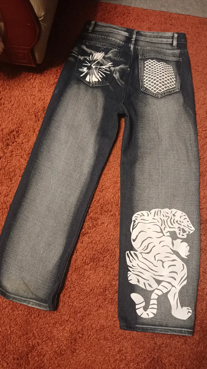 Jeans clásicos azul oscuro unisex overside - 2