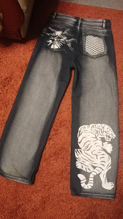 Jeans clásicos azul oscuro unisex overside - miniatura 2