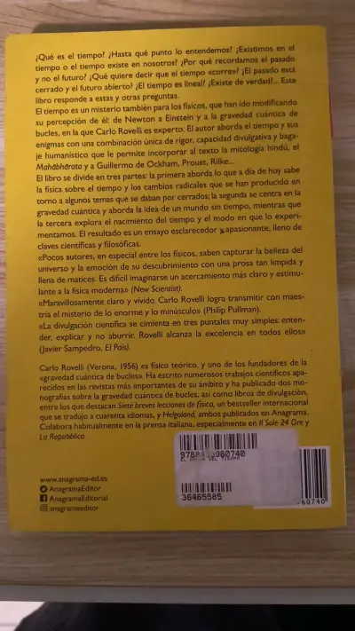 Libro 'El orden del tiempo' de Carlo Rovelli - miniatura 2