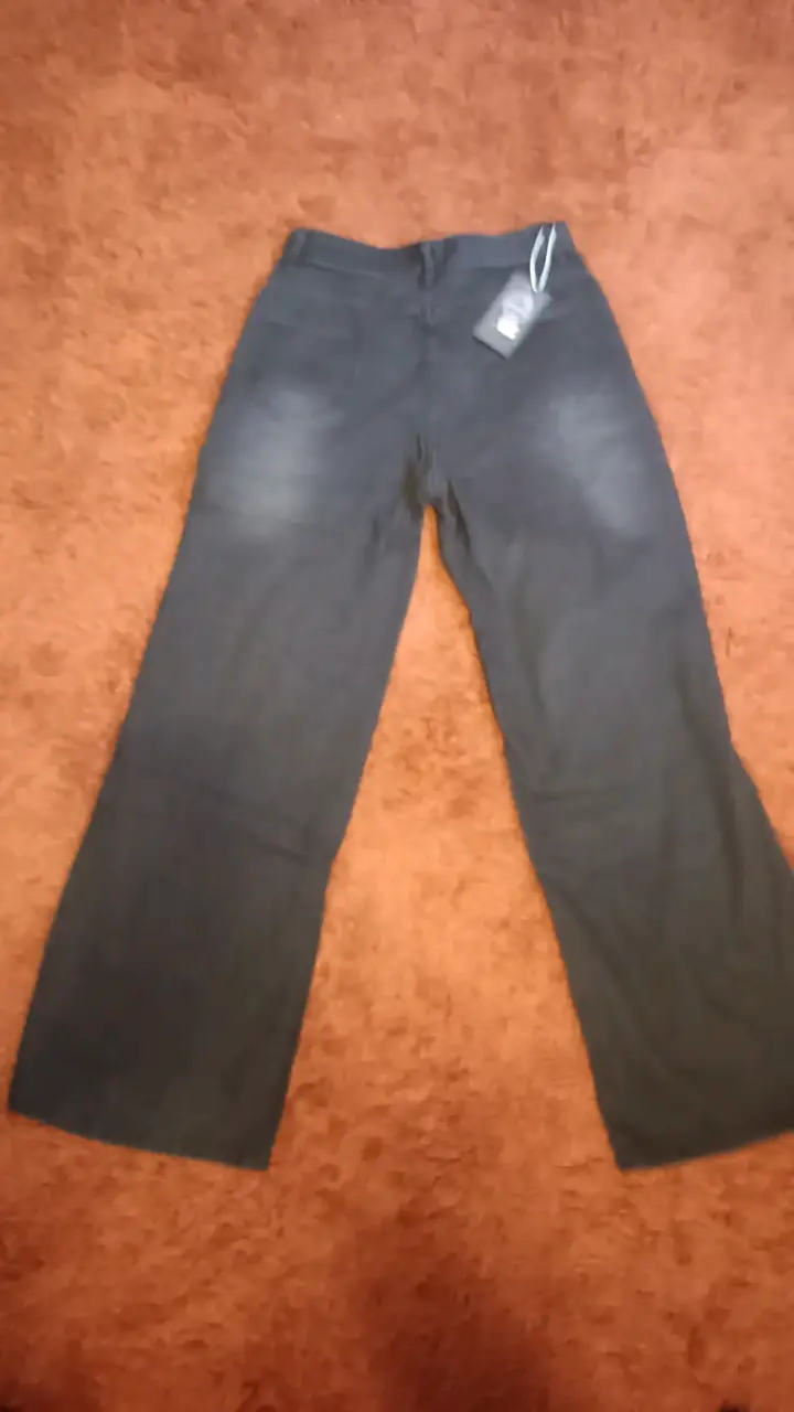 Jeans anchos de mezclilla azul oscuro mujer - 4