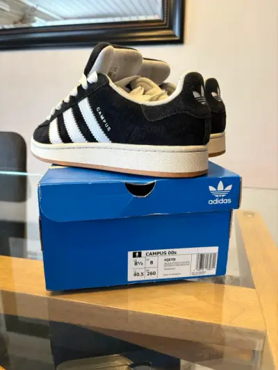 Zapatillas Adidas Campus negras y blancas - miniatura 3