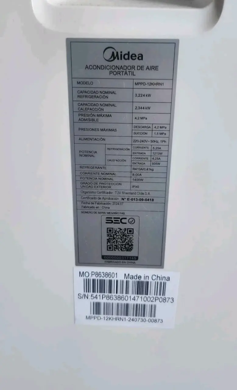 Aire acondicionado portátil Midea usado - 2