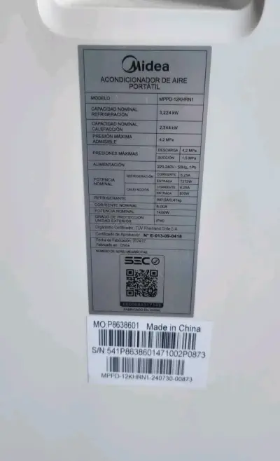Aire acondicionado portátil Midea usado - miniatura 2