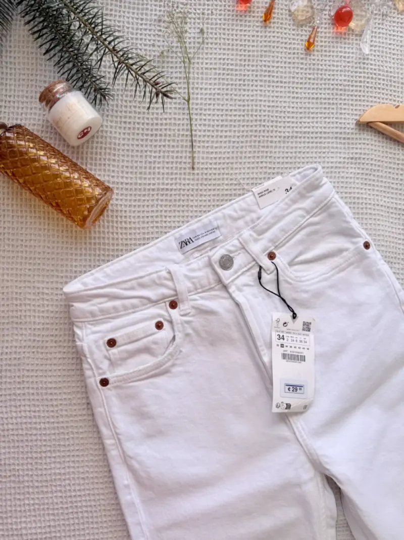 Jeans blancos Zara mujer talla 34 - 2