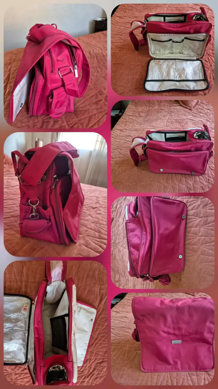 Bolso cambiador Infanti rosado multifuncional - 2