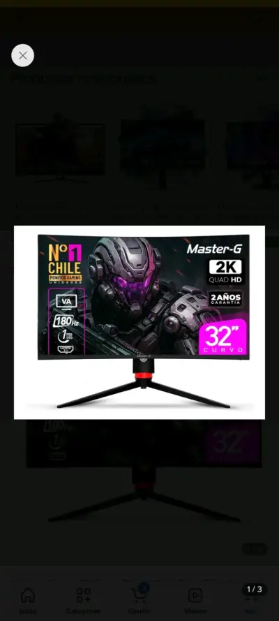 Monitor Gamer Master-G 32'' Curvo 2K - miniatura 1