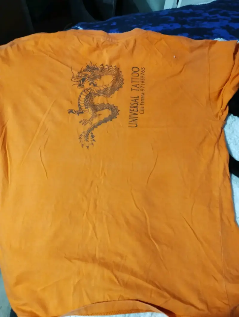Polera naranja de algodón para hombre - 2