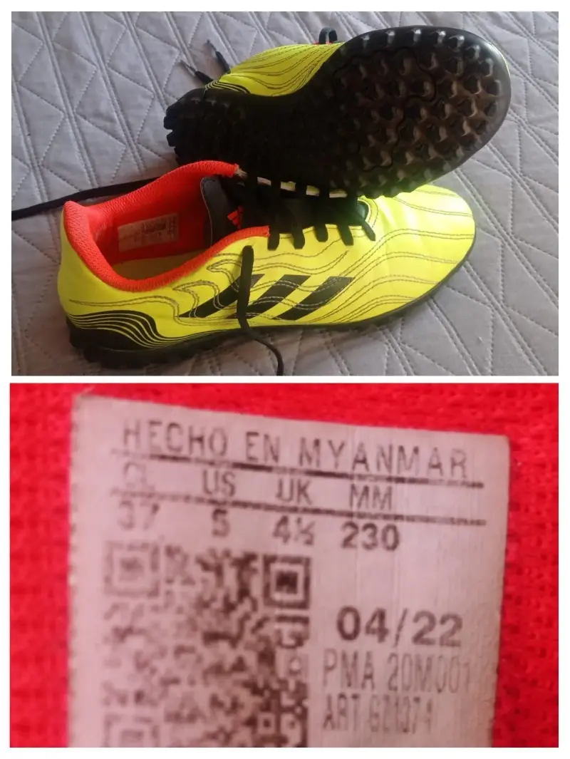 Zapatillas baby fútbol Adidas  talla 37