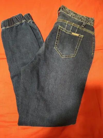 Jeans stretch azul con cintura elástica - miniatura 2