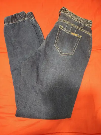 Jeans stretch azul con cintura elástica - miniatura 3