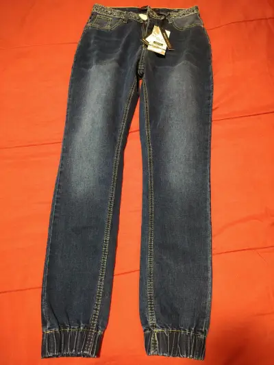Jeans stretch azul con cintura elástica - miniatura 4