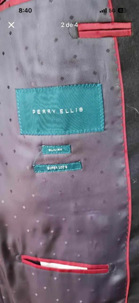 Blazer Perry Ellis azul oscuro elegante - 2